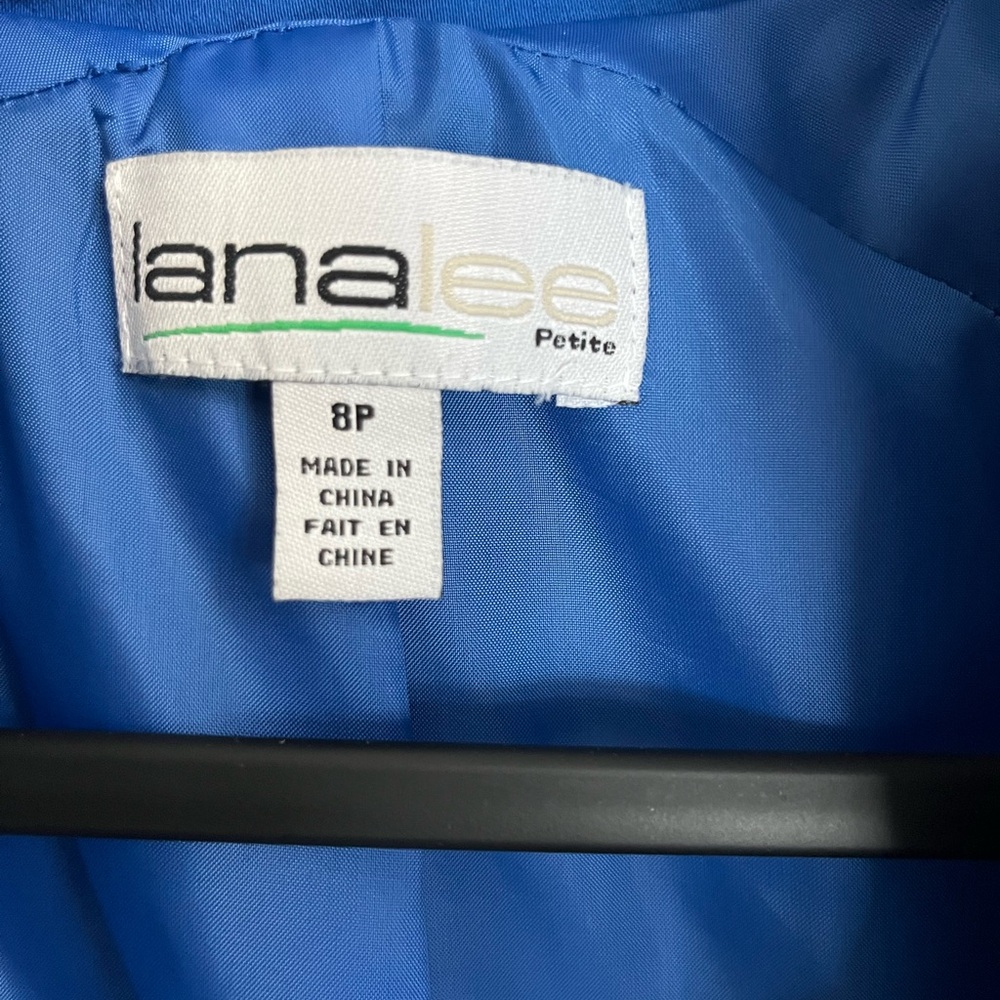 Lana Lee Women’s Royal Blue Cotton 3/4 Sleeve lined Zip up jacket Jacket 8P - Picture 3 of 9